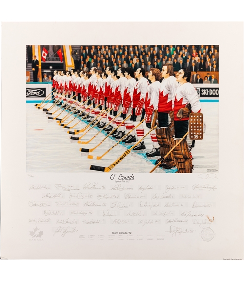1972 Canada-Russia Series "O Canada" Team-Signed Limited-Edition #484/972 and “Team of the Century" Limited-Edition Daniel Parry Lithographs from the Ralph Hansch Personal Collection with Family LOA