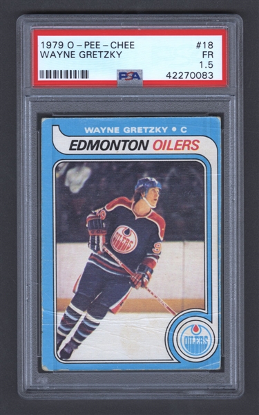 1979-80 O-Pee-Chee Hockey Card #18 HOFer Wayne Gretzky Rookie - Graded PSA 1.5