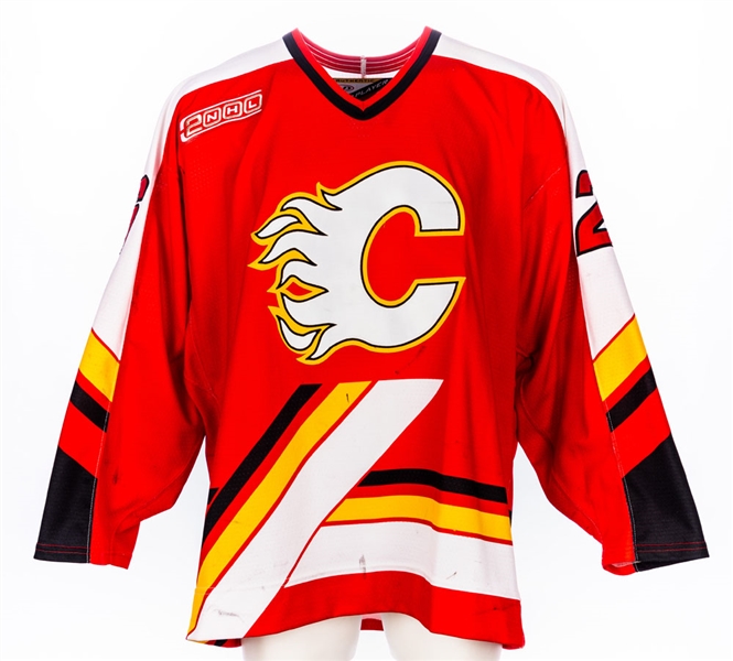 Steve Begin’s 1999-2000 Calgary Flames Game-Worn Rookie Season Jersey with Team LOA – 2000 Patch! 