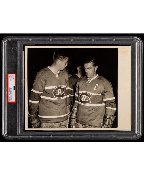 Maurice Richard and Jean Beliveau Mid-to-Late-1950s Montreal Canadiens PSA Certified Type 1 Photo