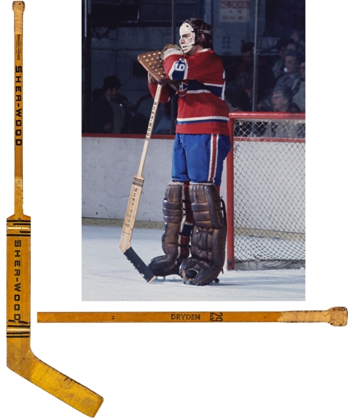 Ken Drydens 1971 Montreal Canadiens Sher-Wood Game-Issued Rookie Stick