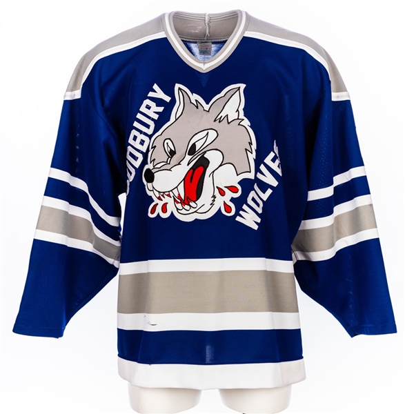 Late-1980s OHL Sudbury Wolves Game-Worn #1 Goalie Jersey Attributed to David Goverde