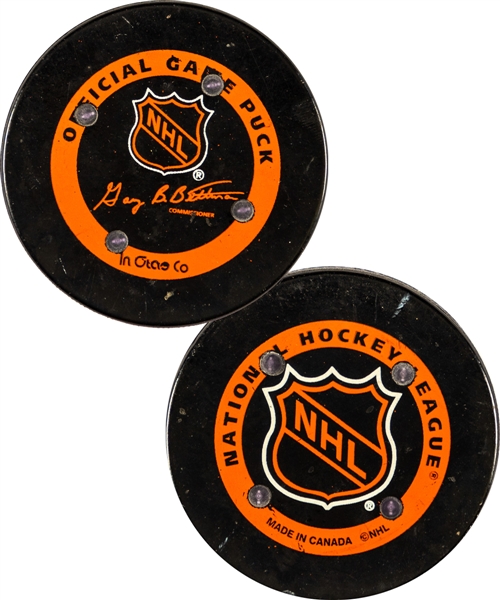 Scarce Mid-1990s FoxTrax Game-Used NHL Puck