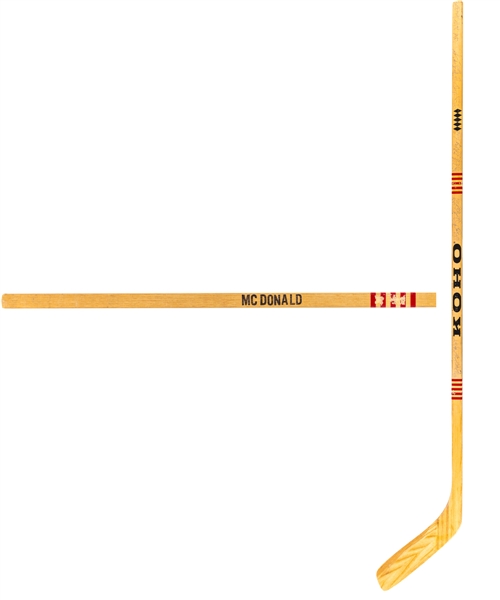 Lanny McDonalds 1981 Team Canada World Championships Team-Signed Game-Issued Stick from His Personal Collection with His Signed LOA
