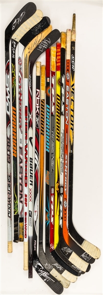 Ottawa Senators Mid-to Late-2000s Game-Used Stick Collection of 12 including Alfredsson, Redden, Speeza, Phillips, Ryan and Others