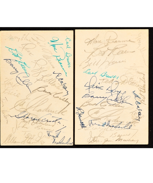 Vintage Multi-Sport Autograph Collection Including Late-1950s Toronto Maple Leafs Team-Signed Golf Score Cards (2) Featuring Horton, Stanley, Mahovlich, Armstrong, Bower and Olmstead