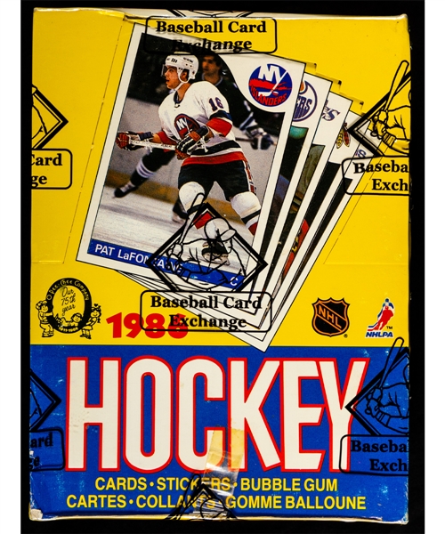 1985-86 O-Pee-Chee Hockey Wax Box (48 Unopened Packs) - BBCE Certified (Tape Intact) - Mario Lemieux Rookie Card Year!