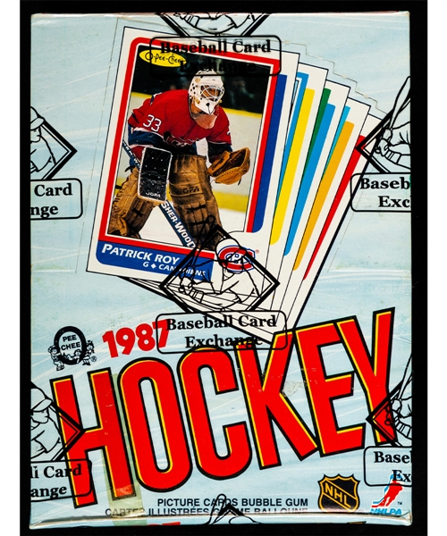 1986-87 O-Pee-Chee Hockey Wax Box (48 Unopened Packs) - BBCE Certified - Patrick Roy Rookie Card Year!