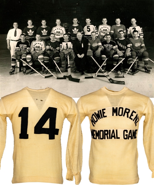 Mush Marchs 1937 "Howie Morenz Memorial Game" NHL All-Stars Game-Worn Wool Jersey with LOA from Family