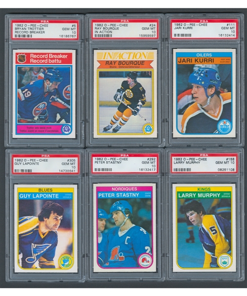 1982-83 O-Pee-Chee Hockey Complete 396-Card Set Plus 31 Cards Graded PSA-Graded GEM MT 10