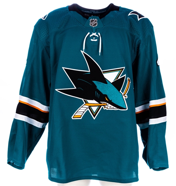 Brenden Dillons 2019-20 San Jose Sharks Game-Worn Jersey 