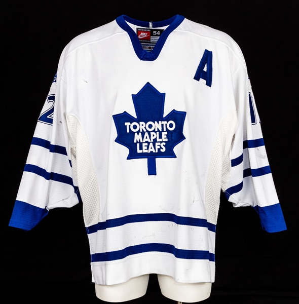 Kris Kings 1997-98 Toronto Maple Leafs Game-Worn Alternate Captains Jersey with Team LOA - Team Repairs!