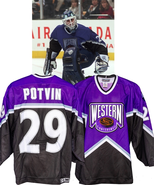 Felix Potvins 1996 NHL All-Star Game Western Conference Game-Worn Jersey from His Personal Collection with His Signed LOA