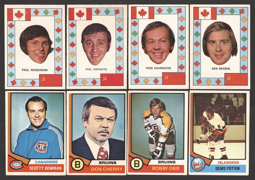 1972-73 O-Pee-Chee Hockey Team Canada 28-Card Set, 1974-75 O-Pee-Chee Hockey Complete 396-Card Set and 1970s Montreal Canadiens Skate Bottle Opener
