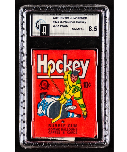 1975-76 O-Pee-Chee Hockey Unopened Wax Pack - GAI Certified NM-MT+ 8.5