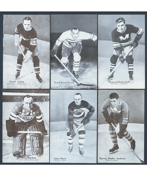 1936 Champion Hockey Postcard Near Complete Set (8/10) and 1936 Triumph Hockey Postcard Near Complete Set (8/10) Plus Folder