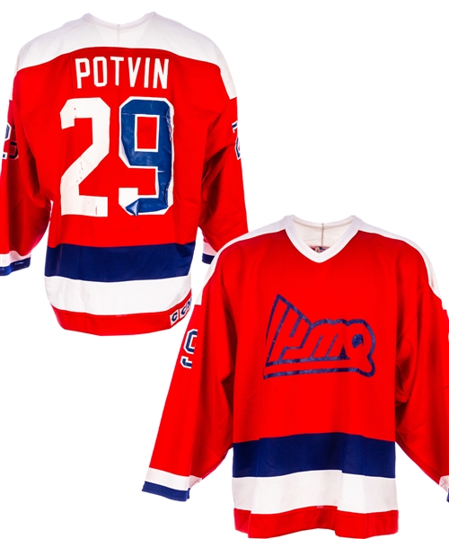 Felix Potvins 1990-91 QMJHL All-Star Game Game-Worn Jersey from His Personal Collection with His Signed LOA 