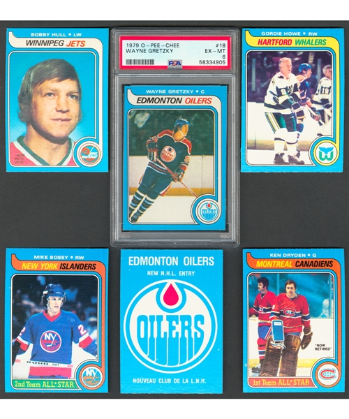 1979-80 O-Pee-Chee Hockey Complete 396-Card Set with PSA 6 Wayne Gretzky Rookie