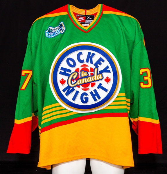 Trevor Kidds 1999-2000 HNIC "The Blue Pick-Up Cup" Game-Worn Jersey, 1993 NHL All-Star Game Official Jacket & Pants and 1995-96 Stanley Cup Championships Patches (20)