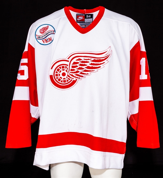 Dmitri Mironovs 1997-98 Detroit Red Wings Game-Worn Jersey - VK&SM Patch! - Stanley Cup Championship Season!