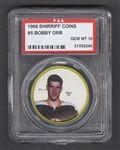 1968-69 Shirriff Hockey Coin #5 Bobby Orr - Graded PSA 10 - Pop-7 Highest Graded!