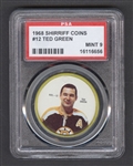 1968-69 Shirriff Hockey Coin #12 Ted Green - Graded PSA 9 - Pop-3 Highest Graded!