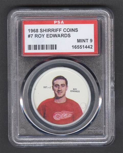 1968-69 Shirriff Hockey Coin #7 Roy Edwards - Graded PSA 9