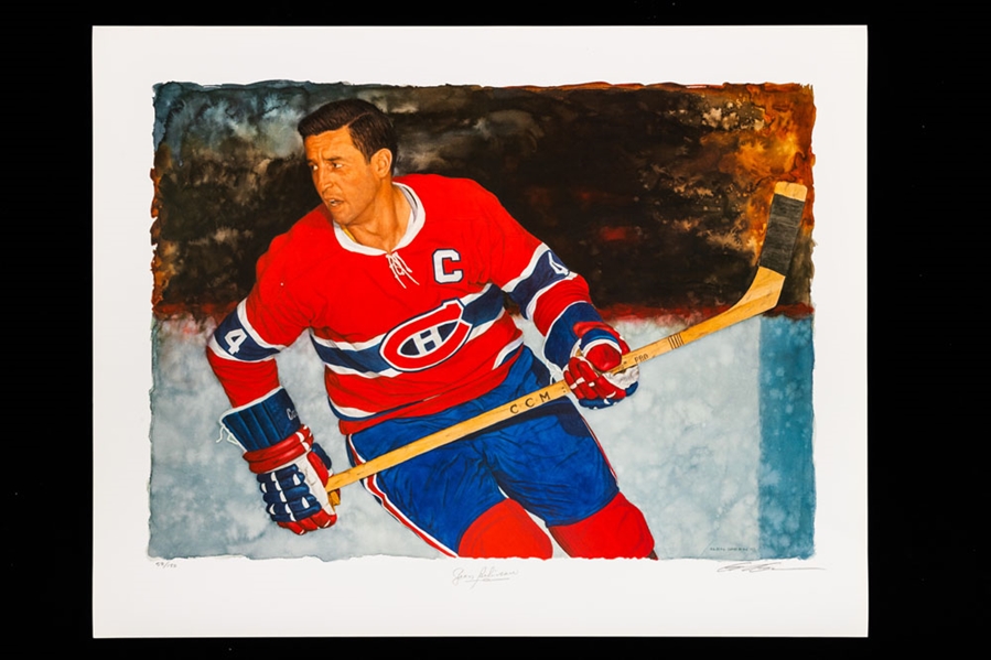 Jean Beliveau Signed Montreal Canadiens Limited-Edition Glen Green Lithograph with LOA (24 ½” x 31”)