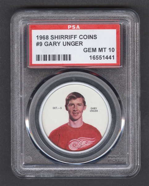1968-69 Shirriff Hockey Coin #9 Garry Unger - Graded PSA 10 - Pop-4 Highest Graded!