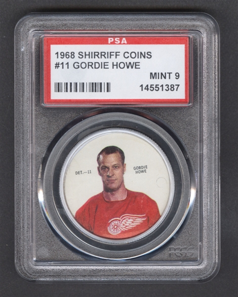 1968-69 Shirriff Hockey Coin #11 Gordie Howe - Graded PSA 9