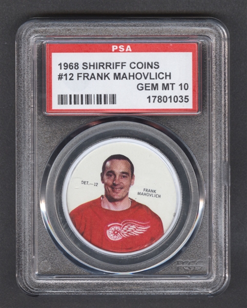 1968-69 Shirriff Hockey Coin #12 Frank Mahovlich - Graded PSA 10 - Pop-3 Highest Graded!