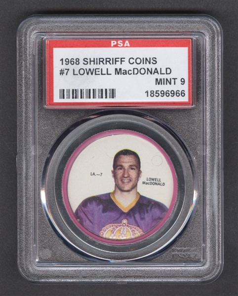 1968-69 Shirriff Hockey Coin #7 Lowell MacDonald - Graded PSA 9