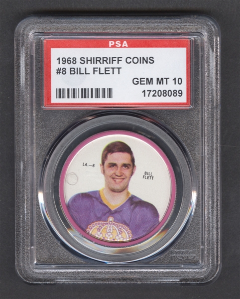 1968-69 Shirriff Hockey Coin #8 Bill Flett - Graded PSA 10 - Pop-1 Highest Graded!
