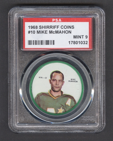 1968-69 Shirriff Hockey Coin #10 Mike McMahon - Graded PSA 9