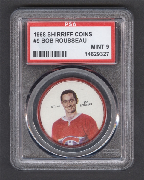 1968-69 Shirriff Hockey Coin #9 Bob Rousseau - Graded PSA 9 - Pop-4 Highest Graded!