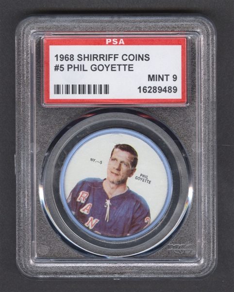 1968-69 Shirriff Hockey Coin #5 Phil Goyette - Graded PSA 9