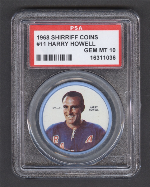 1968-69 Shirriff Hockey Coin #11 Harry Howell - Graded PSA 10 - Pop-2 Highest Graded!