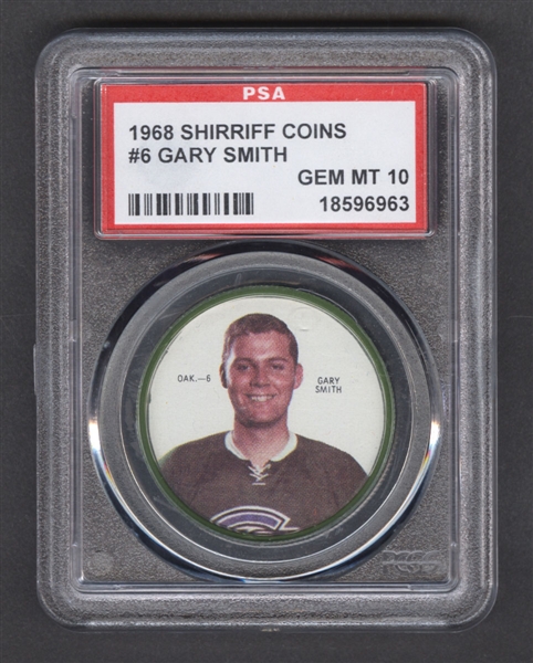 1968-69 Shirriff Hockey Coin #6 Gary Smith - Graded PSA 10 - Pop-4 Highest Graded!