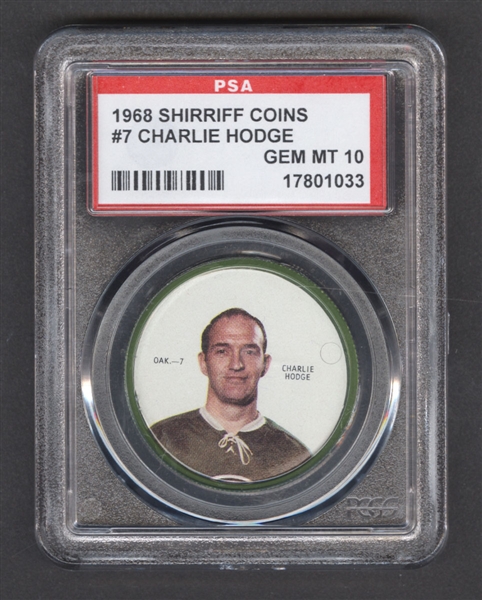 1968-69 Shirriff Hockey Coin #7 Charlie Hodge - Graded PSA 10 - Pop-2 Highest Graded!