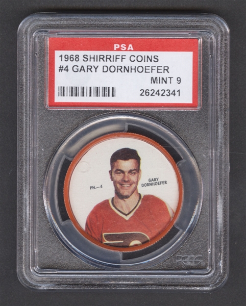 1968-69 Shirriff Hockey Coin #4 Gary Dornhoefer - Graded PSA 9
