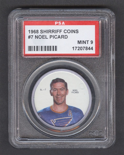1968-69 Shirriff Hockey Coin #7 Noel Picard - Graded PSA 9