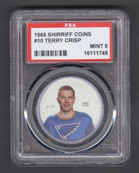 1968-69 Shirriff Hockey Coin #10 Terry Crisp - Graded PSA 9
