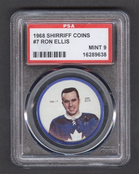 1968-69 Shirriff Hockey Coin #7 Ron Ellis - Graded PSA 9 - Pop-5 Highest Graded!