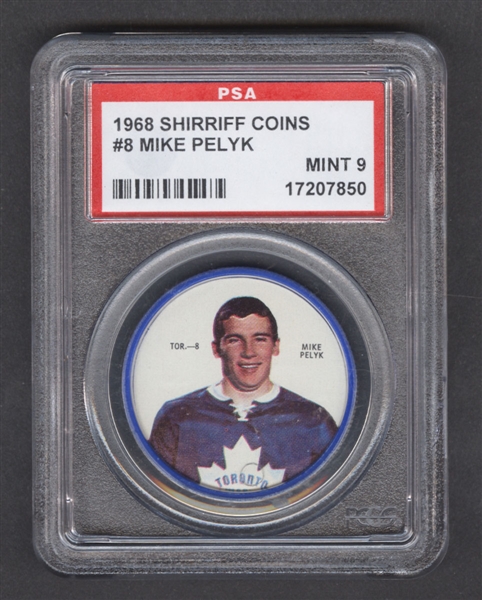 1968-69 Shirriff Hockey Coin #8 Mike Pelyk - Graded PSA 9
