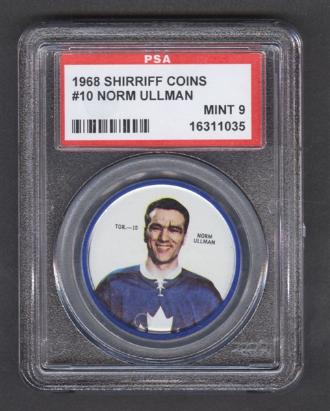 1968-69 Shirriff Hockey Coin #10 Norm Ullman - Graded PSA 9