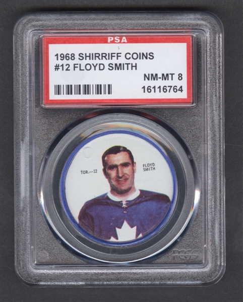 1968-69 Shirriff Hockey Coin #12 Floyd Smith - Graded PSA 8