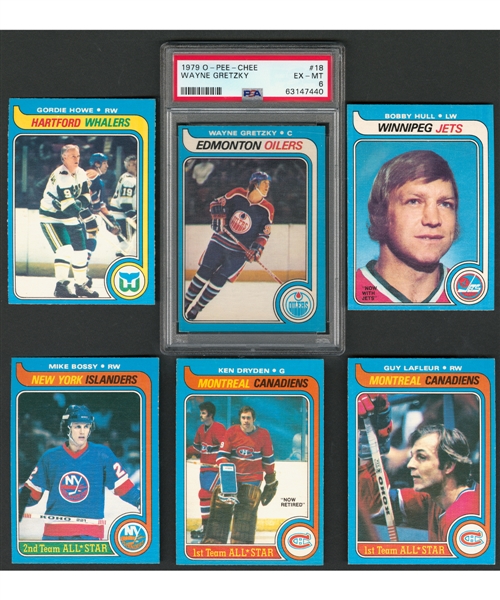 1979-80 O-Pee-Chee Hockey Complete 396-Card Set Including Graded PSA 6 Wayne Gretzky Rookie Card