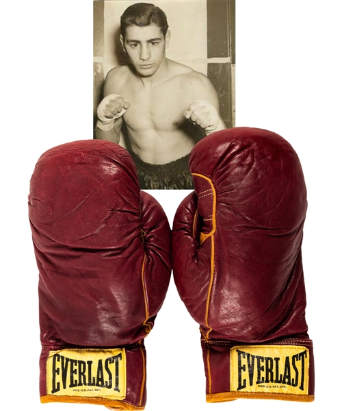Johnny Grecos 1940s/1950s Everlast Worn/Used Boxing Gloves