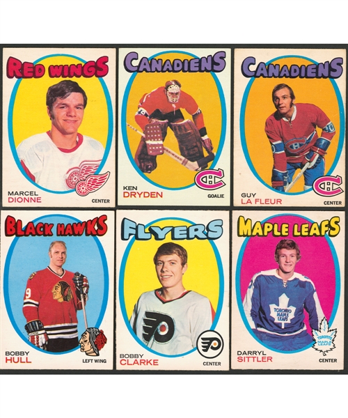1971-72 O-Pee-Chee Hockey Near Complete Card Set (252/264) Plus Extras of #133 Marcel Dionne Rookie (2) and Including 1971-72 Topps #45 Ken Dryden Rookie