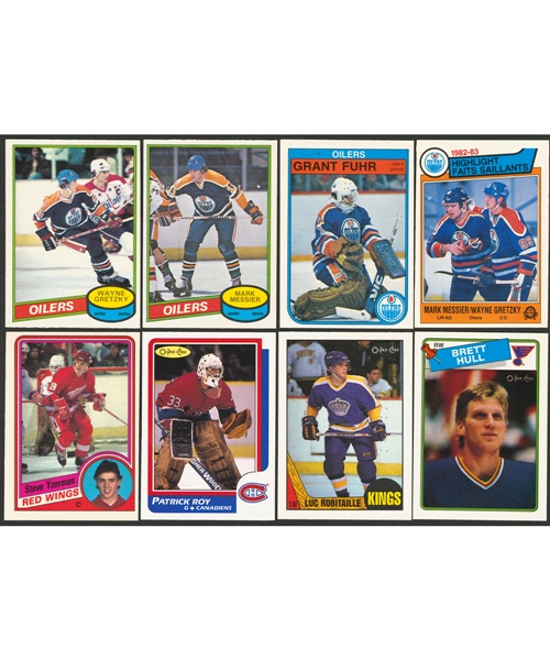 1980-81, 1982-83, 1983-84, 1984-85, 1986-87, 1987-88, 1988-89, 1989-90 O-Pee-Chee Hockey Complete Sets (8)